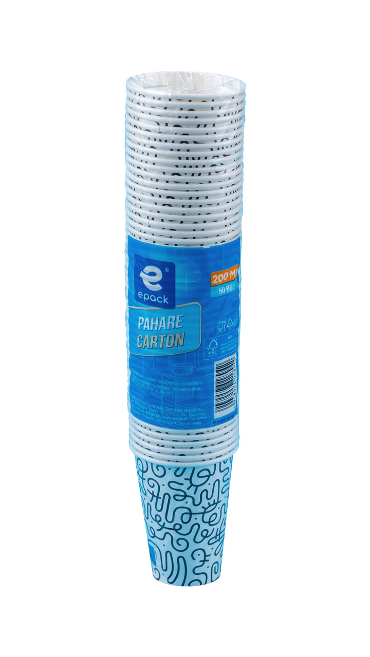 Pahare carton pentru băuturi calde/reci 200 ml